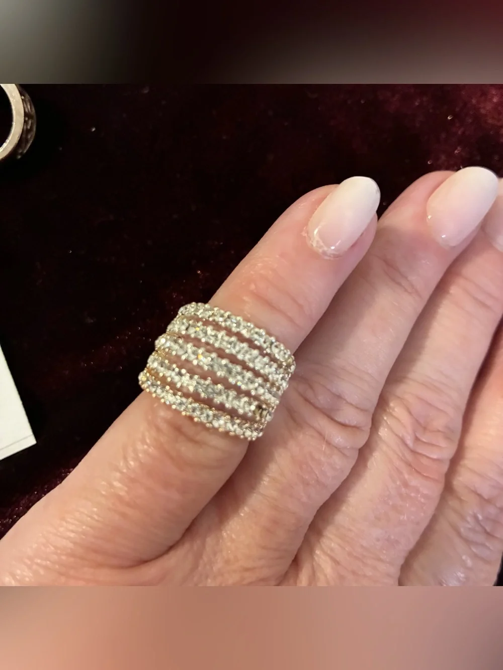 Bundle of 5 Ladies Silvertone Costume RIngs Size 5